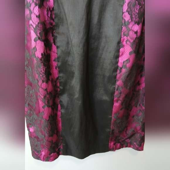 Vintage Jessica McClintock 80's Pink & Black Lace Midi Dress Size 12 HOCO Whimsy - Picture 3 of 9